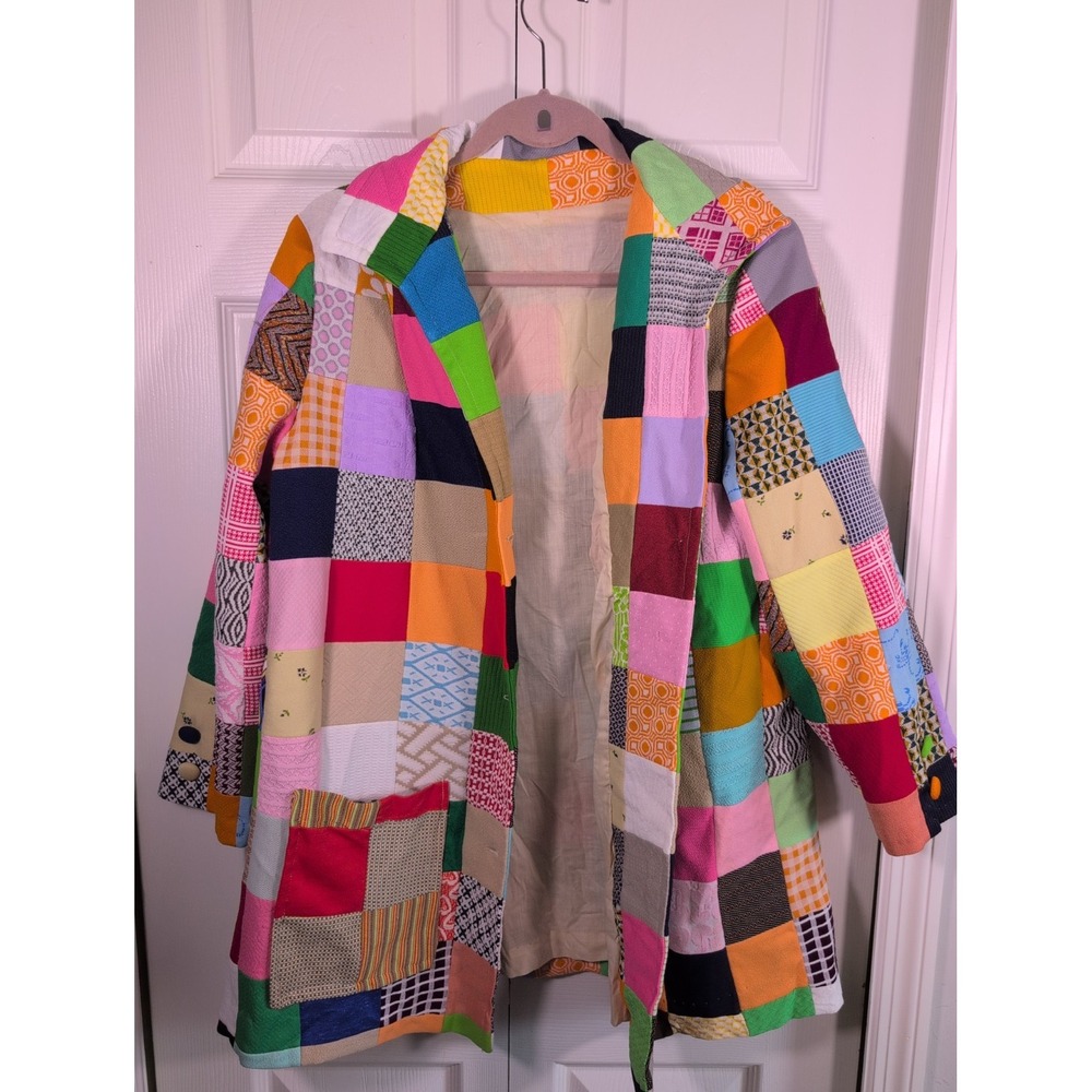 Vintage 70s Style Patchwork Lined Jacket No Size